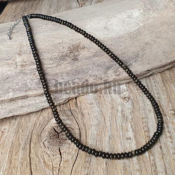 Choker nyaklnc rondell 4x2mm arany obszidin