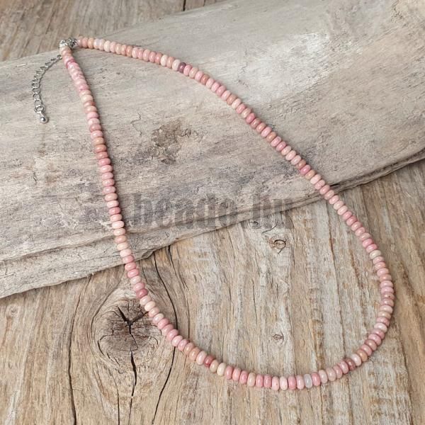 Choker nyaklnc rondell 4x2 mm rzsaszn rodonit