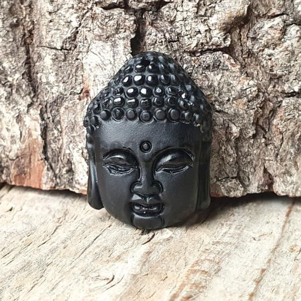 Obszidin fekete medl Buddha feje
