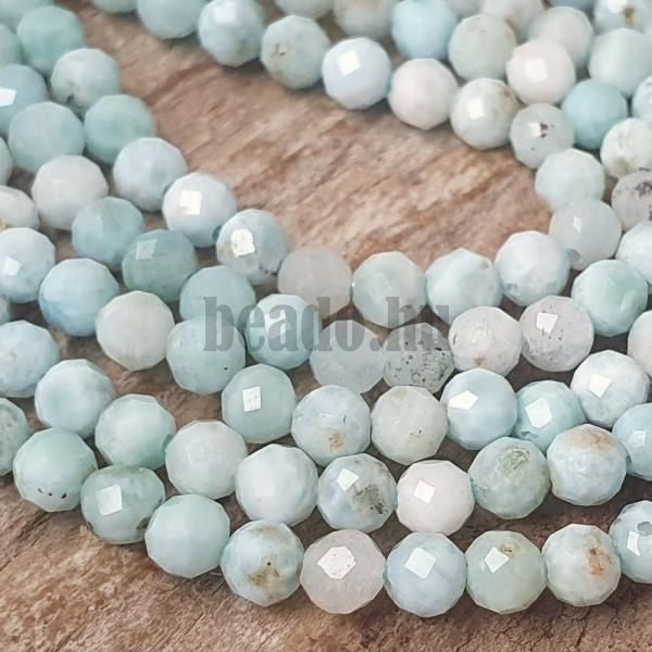 Larimar gyngyk 3 mm csiszolt A-osztly flhossz zsinr