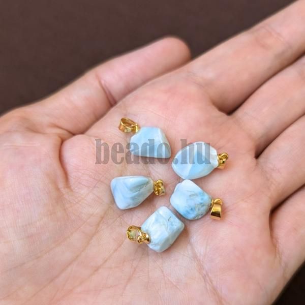 Larimar nyers mini medl arany medltartval rozsdamentes aclbl