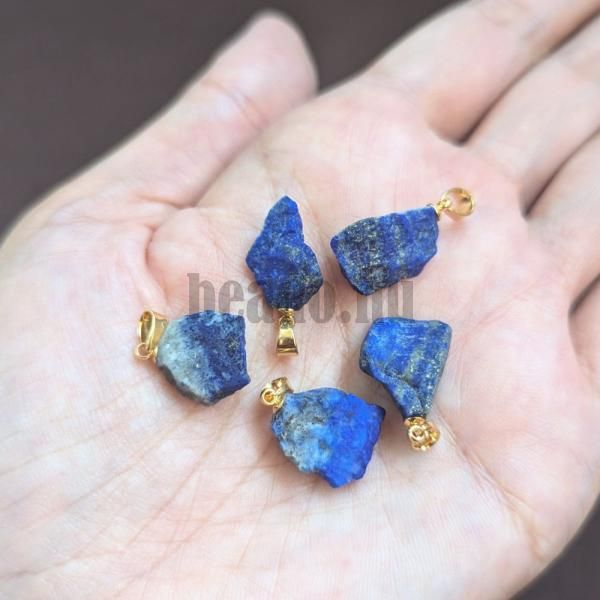 Lapis lazuli nyers mini medl arany medltartval rozsdamentes aclbl